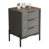 Credenza marrone e grigia 54x44x70h cm 3 cassetti - Butchoy