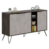 Credenza marrone e marmo 142x35x83h cm 3 ante - Arlene