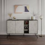 Credenza marrone e marmo 142x35x83h cm 3 ante - Arlene