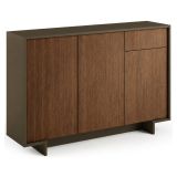 Credenza marrone e noce 134x35x87h cm 3 ante e 1 cassetto - Arius