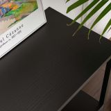 Credenza Marrone Frassinato Nero 2 Ripiani 3 Vani 120x30x77h cm, 3 Ante - Noda