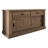 Credenza Marrone Noce 2 Ripiani 2 Cassetti 138x50x95h cm, 2 Ante - Lupara