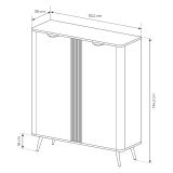 Credenza Marrone Noce 2 Ripiani Apertura Battente 113x38x134h cm, 2 Ante - Hazamale