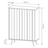 Credenza Marrone Noce 2 Ripiani Apertura Battente 94x40x126h cm, 2 Ante - Hafano