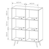 Credenza Marrone Noce 2 Ripiani Apertura Battente 94x40x126h cm, 2 Ante - Hafano