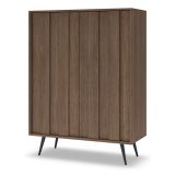 Credenza Marrone Noce 2 Ripiani Apertura Battente 94x40x126h cm, 2 Ante - Hafano