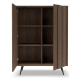 Credenza Marrone Noce 2 Ripiani Apertura Battente 94x40x126h cm, 2 Ante - Hafano