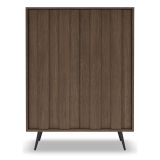 Credenza Marrone Noce 2 Ripiani Apertura Battente 94x40x126h cm, 2 Ante - Hafano