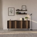 Credenza Marrone Noce 4 Ripiani Apertura Battente 183x40x83h cm, 4 Ante - Haga