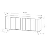 Credenza Marrone Noce 4 Ripiani Apertura Battente 183x40x83h cm, 4 Ante - Haga