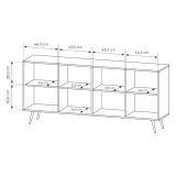 Credenza Marrone Noce 4 Ripiani Apertura Battente 183x40x83h cm, 4 Ante - Haga