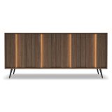 Credenza Marrone Noce 4 Ripiani Apertura Battente 183x40x83h cm, 4 Ante - Haga