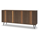 Credenza Marrone Noce 4 Ripiani Apertura Battente 183x40x83h cm, 4 Ante - Haga