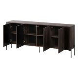 Credenza Marrone Noce 4 Ripiani Apertura Battente 190x40x80h cm, 4 Ante - Laion
