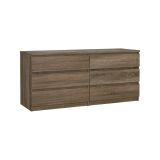 Credenza Marrone Noce 6 Cassetti Apertura Scorrevole 154x50x68h cm, Chiusura Scorrevole - Joyce