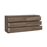Credenza Marrone Noce 6 Cassetti Apertura Scorrevole 154x50x68h cm, Chiusura Scorrevole - Victoire