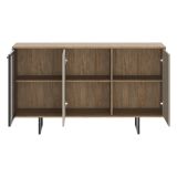 Credenza Marrone Noce Beige Cassetti 3 Ripiani 184x40x87h cm, Apertura Battente - Capena