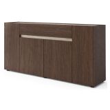 Credenza Marrone Noce Beige un Cassetto Apertura Battente, Scorrevole 170x40x85h cm, 4 Ante - Cirimido