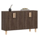 Credenza Marrone Noce Marrone Rovere 2 Ripiani 4 Ante 120x30x74h cm, 4 Vani - Venerina