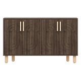 Credenza Marrone Noce Marrone Rovere 2 Ripiani 4 Ante 120x30x74h cm, 4 Vani - Venerina