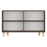 Credenza Marrone Noce Marrone Rovere 2 Ripiani 4 Ante 120x30x74h cm, 4 Vani - Venerina