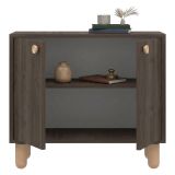 Credenza Marrone Noce Marrone Rovere un Ripiano 2 Ante 72x36x73h cm, 2 Vani - Pontida