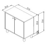 Credenza Marrone Noce Marrone Rovere un Ripiano 2 Ante 72x36x73h cm, 2 Vani - Pontida