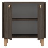 Credenza Marrone Noce Marrone Rovere un Ripiano 2 Ante 72x36x73h cm, 2 Vani - Pontida