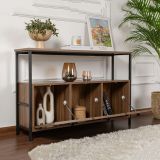 Credenza Marrone Noce Nero 2 Ripiani 3 Vani 120x30x77h cm, 3 Ante - Noda