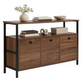 Credenza Marrone Noce Nero 2 Ripiani 3 Vani 120x30x77h cm, 3 Ante - Noda