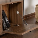 Credenza Marrone Noce Nero 2 Ripiani 3 Vani 120x30x77h cm, 3 Ante - Noda