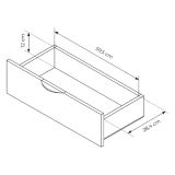 Credenza Marrone Noce Nero 6 Cassetti un Ripiano 163x38x81h cm, Apertura Scorrevole - Kaba