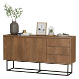 Credenza Marrone Noce Nero un Ripiano 4 Vani 140x36x72h cm, Peso Supportato 35 kg - Kuwait