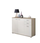 Credenza Marrone Olmo Bianco 2 Cassetti un Ripiano 103x34x74h cm, Apertura Battente - Meldola