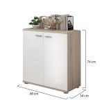 Credenza Marrone Olmo Bianco Cassetti un Ripiano 68x34x74h cm, Apertura Battente - Osteno