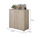 Credenza Marrone Olmo un Ripiano Apertura Battente 68x34x74h cm, 2 Ante - Osteno