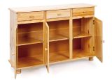 Credenza Marrone Quercia 3 Cassetti un Ripiano 130x43x87h cm, 6 Vani - Gragnano