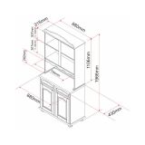 Credenza Marrone Quercia un Cassetto 2 Ripiani 88x32x198h cm, Apertura Battente, Scorrevole - Quadri