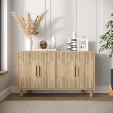 Credenza Marrone Rovere 2 Ripiani Apertura Battente 120x30x74h cm, 4 Ante - Colzano
