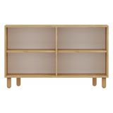 Credenza Marrone Rovere 2 Ripiani Apertura Battente 120x30x74h cm, 4 Ante - Colzano