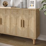 Credenza Marrone Rovere 2 Ripiani Apertura Battente 120x30x74h cm, 4 Ante - Colzano