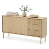 Credenza Marrone Rovere 3 Cassetti 2 Ripiani 154x40x80h cm, Apertura Battente, Scorrevole - Havazami