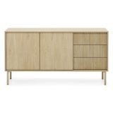 Credenza Marrone Rovere 3 Cassetti 2 Ripiani 154x40x80h cm, Apertura Battente, Scorrevole - Havazami