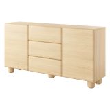 Credenza Marrone Rovere 3 Cassetti 2 Ripiani 160x38x80h cm, Apertura Battente, Scorrevole - Hamonene