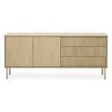Credenza Marrone Rovere 3 Cassetti 2 Ripiani 187x40x80h cm, Apertura Battente, Scorrevole - Haza