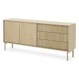 Credenza Marrone Rovere 3 Cassetti 2 Ripiani 187x40x80h cm, Apertura Battente, Scorrevole - Haza