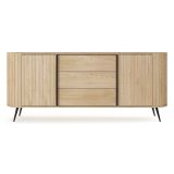 Credenza Marrone Rovere 3 Cassetti 2 Ripiani 196x40x82h cm, Apertura Scorrevole - Hanira