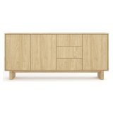 Credenza Marrone Rovere 3 Cassetti 3 Ripiani 183x38x83h cm, Apertura Battente - Hasilo