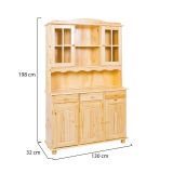 Credenza Marrone Rovere 3 Cassetti 6 Ripiani 130x32x198h cm, 12 Vani - Presezzo
