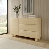 Credenza Marrone Rovere 3 Cassetti un Ripiano 130x38x80h cm, Apertura Battente, Scorrevole - Hanerito